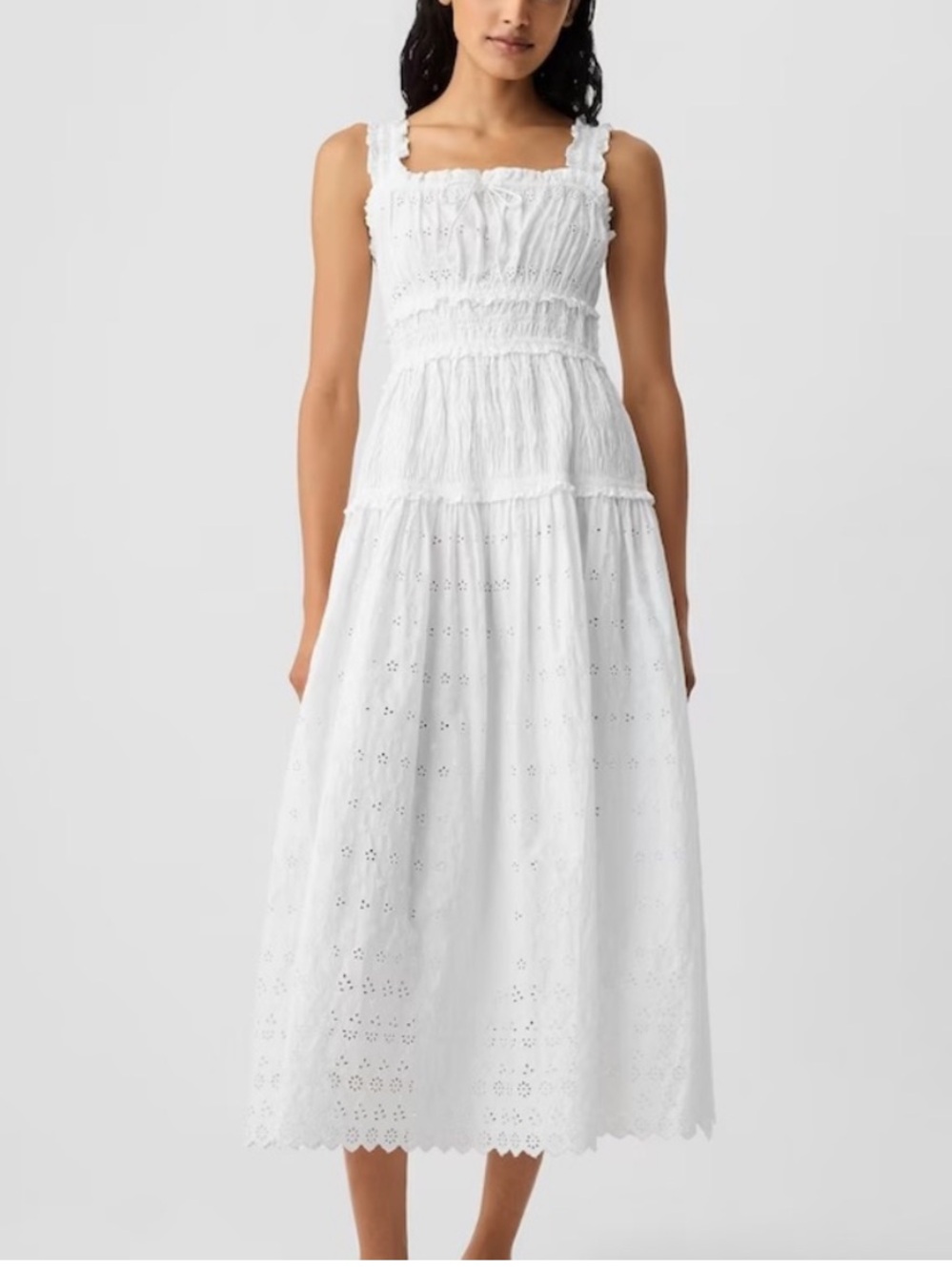 Gap x DOEN White Eyelet Midi Dress